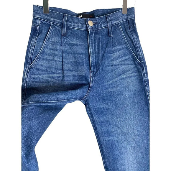 3x1 NYC High Rise Flared Crop Jeans Raw Large Cuffed Rigid Denim-sz 24 - Picture 4 of 12